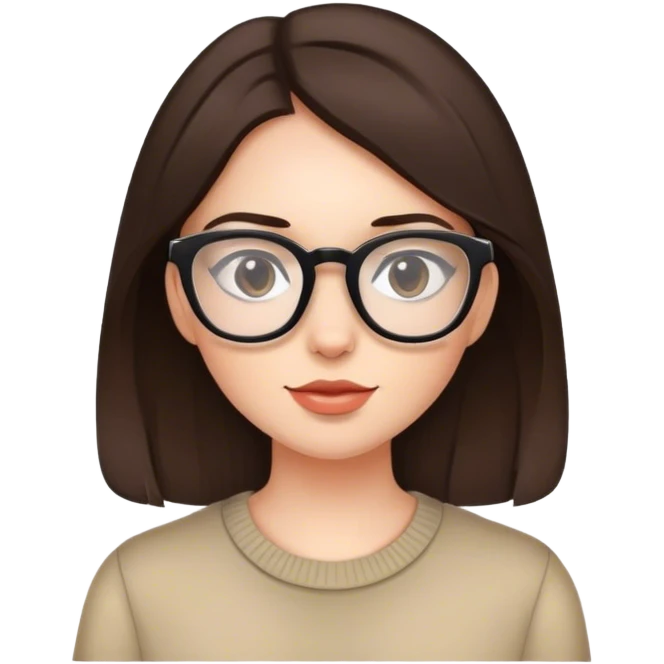 Brunette girl with glasses channel emoji