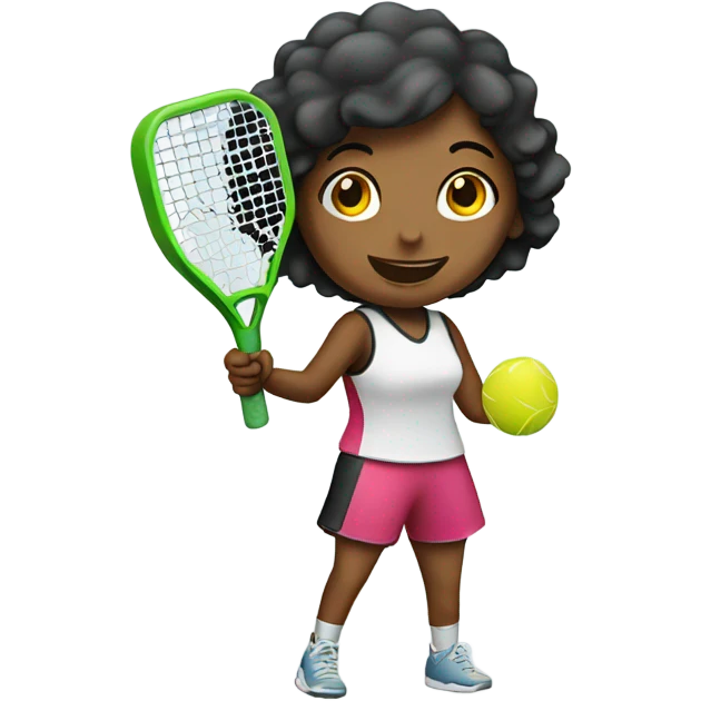 Girl playing Pickleball emoji