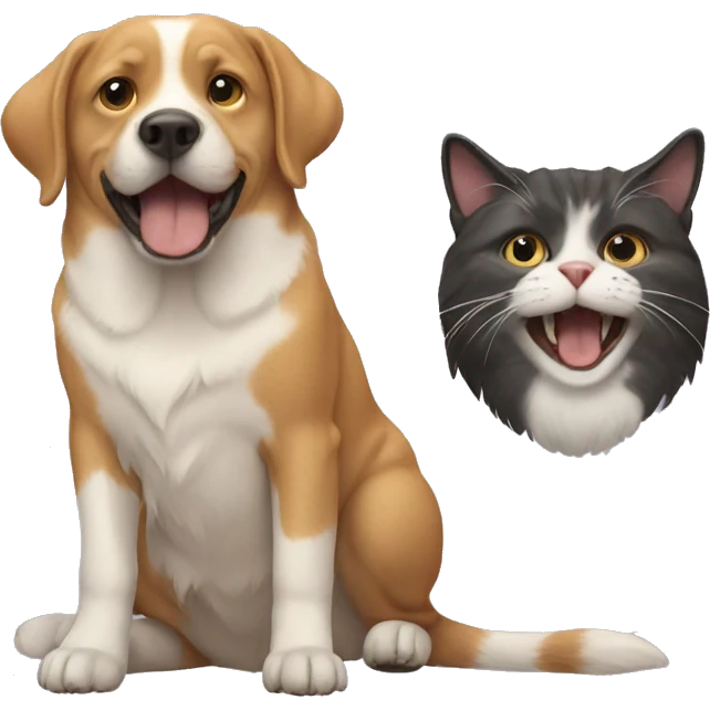 dog and cat  emoji