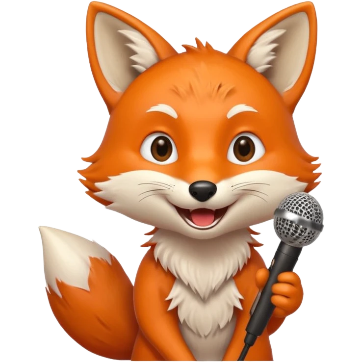 fox  singing with mic  emoji