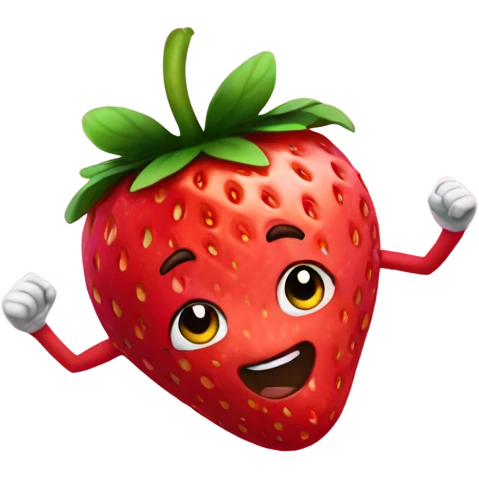 strawberry sprinting fast emoji