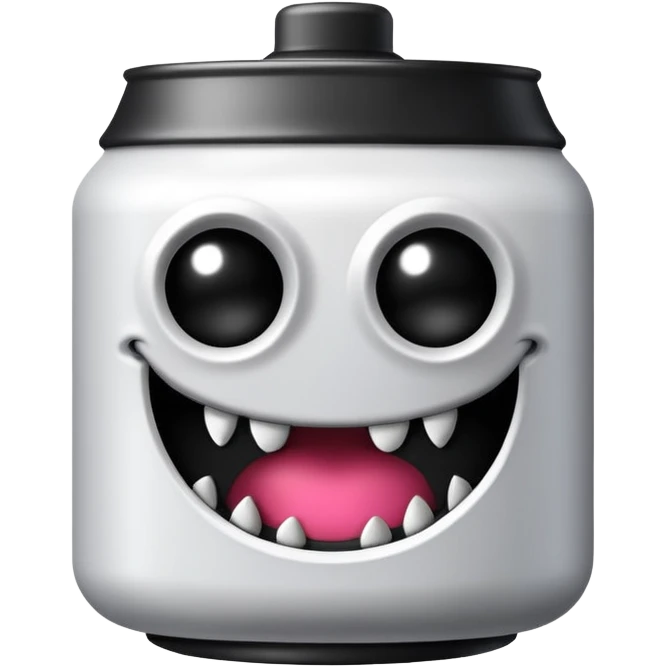 Crea un emoji de una lata de monster blanca de la bebida energética de la bebida emoji