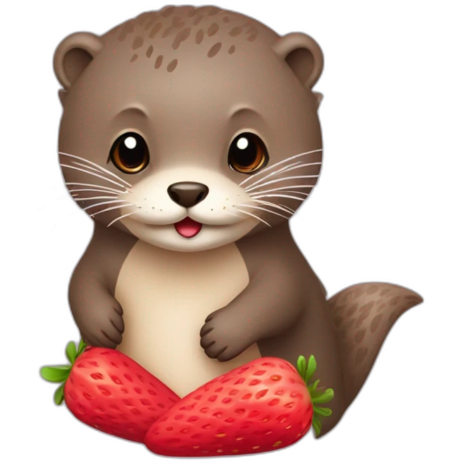 Loutre sur fraise emoji