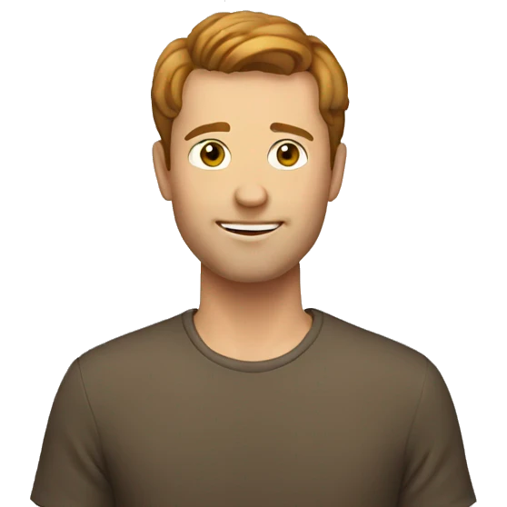 white man with short brown hair birthday emoji