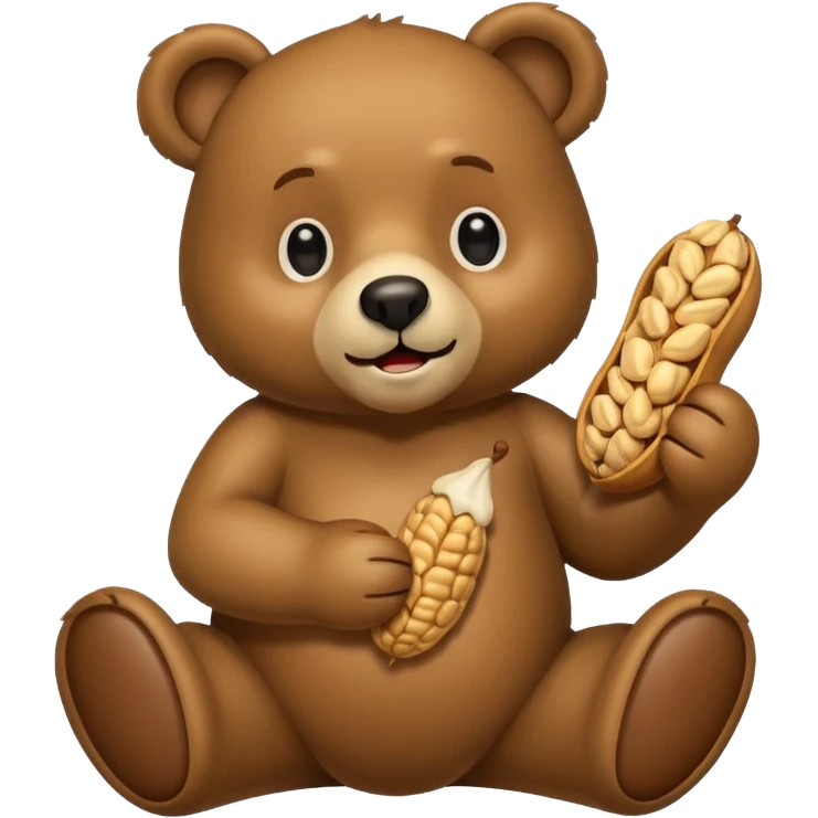 A bear holding a peanut emoji
