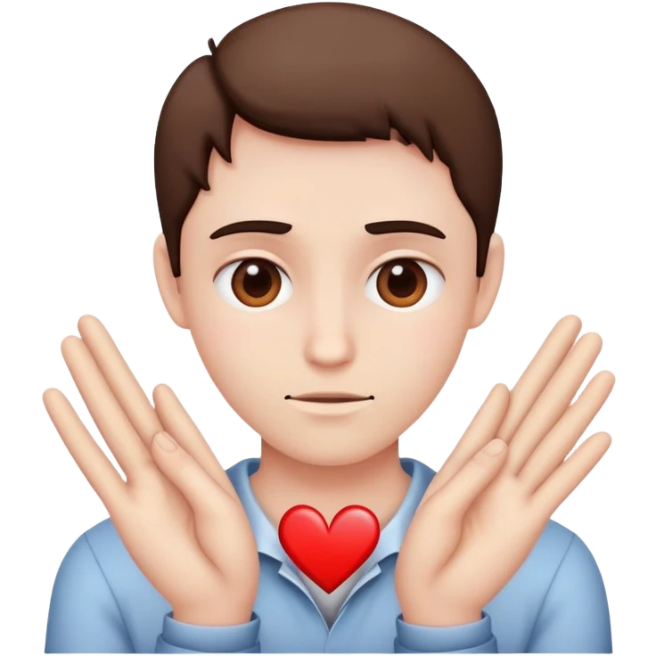 person making broken heart hands emoji