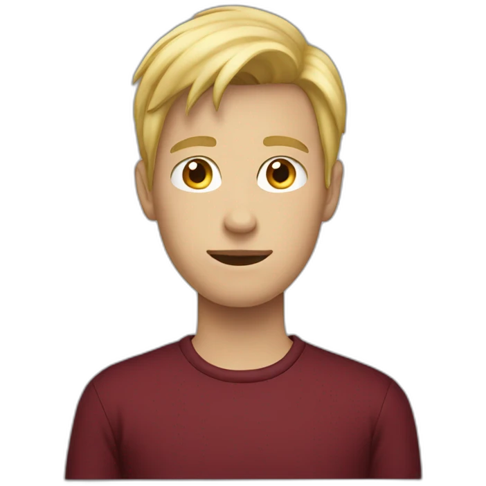 blond teenage boy with maroon shirt emoji