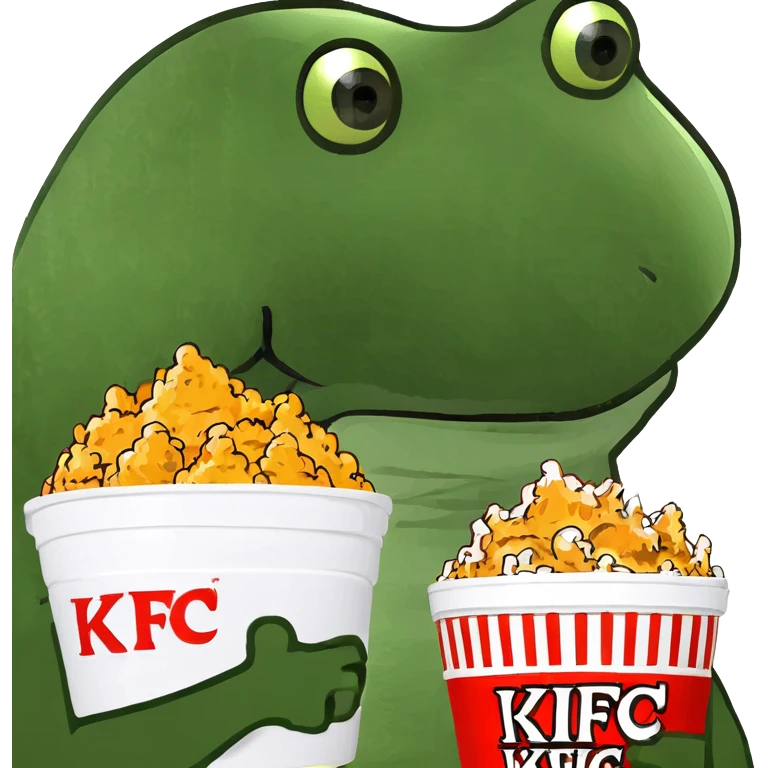 holding a bucket of kfc chicken emoji