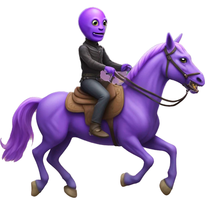 Purple alien riding a horse emoji