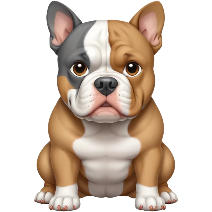 Tricolor grey tan white American bully Dog emoji