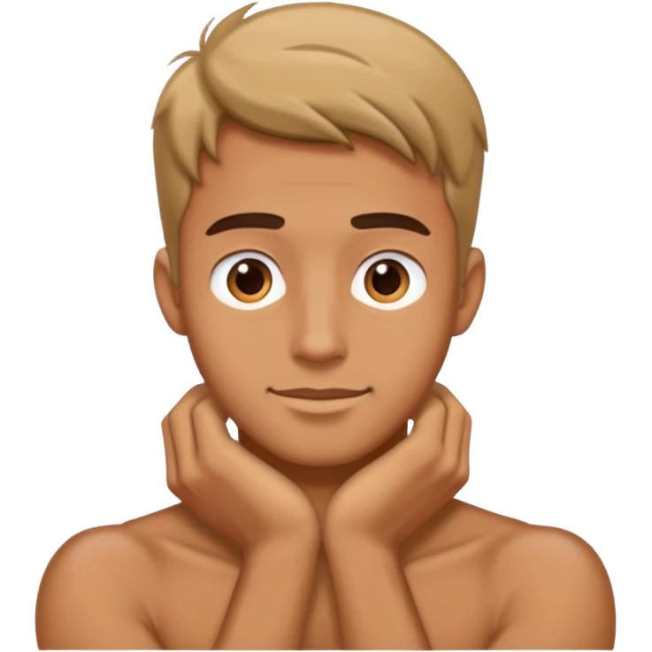 A guy with he’s hands around his neck  emoji