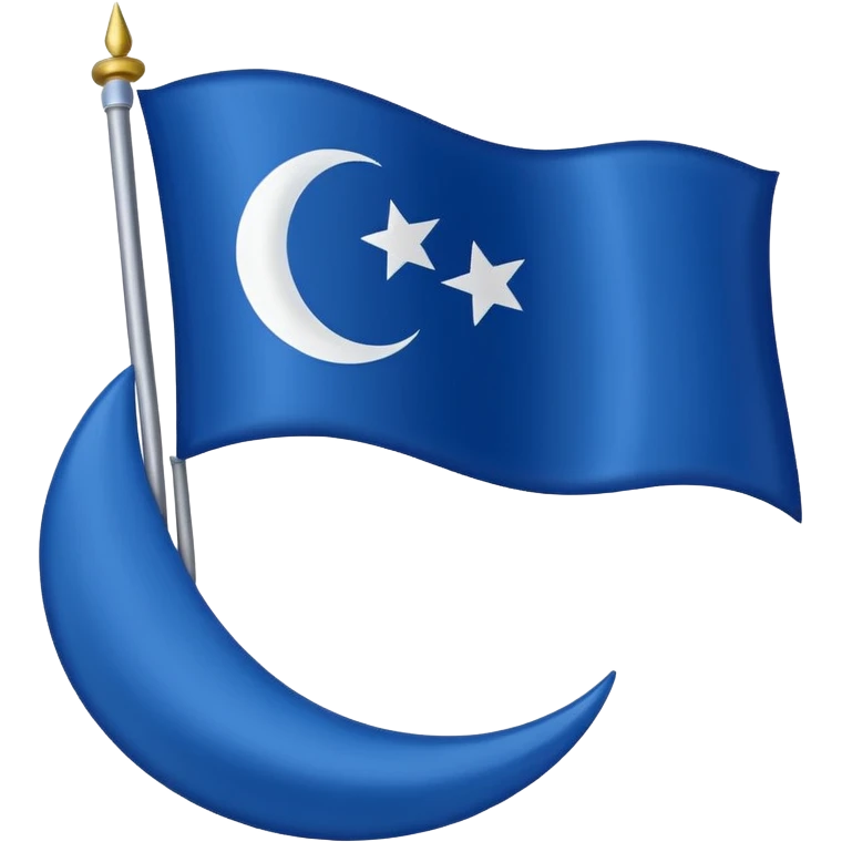 Turkish flag in blue emoji