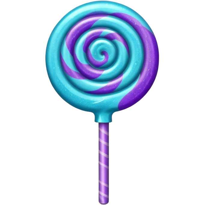 glitter cian and purple lolipop emoji