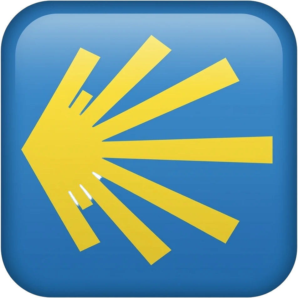 Yellow Camino arrow with blue background emoji