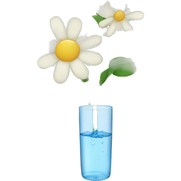 Flower drinking water emoji