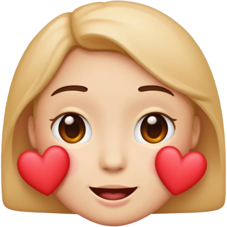 Emoji face ThAtS is blushing and has hearts around it emoji