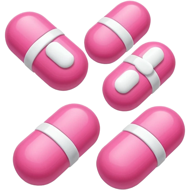 pink and white medications emoji