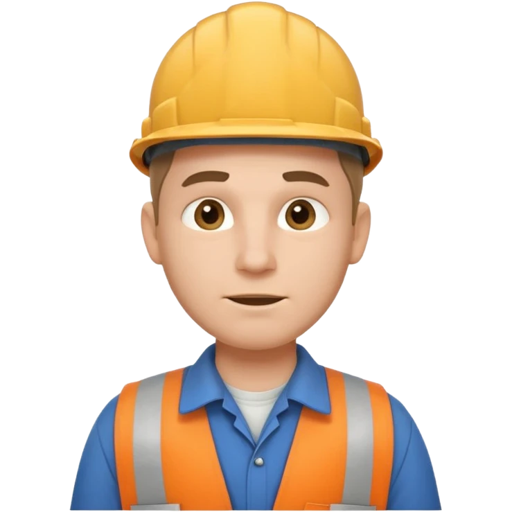 customer. 1 person only white male with shoulder normal person cloths. adult. pipeline technician change the expression and the shape of the face emoji