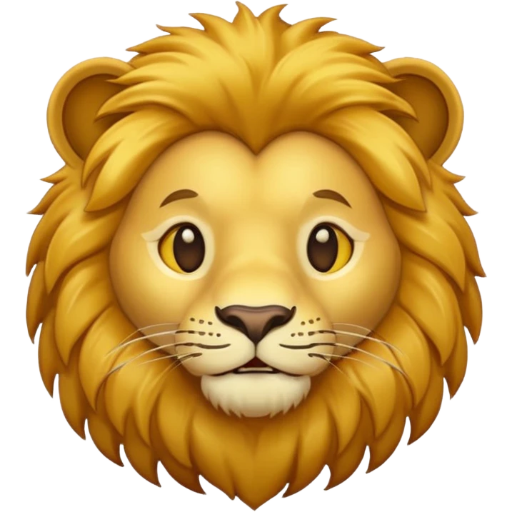 A lion in the style of Apple emojis. emoji