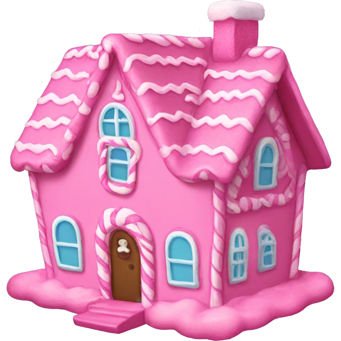 Pink gingerbread house emoji