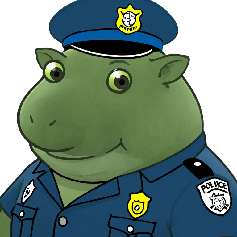 fat pig in a police costume  emoji