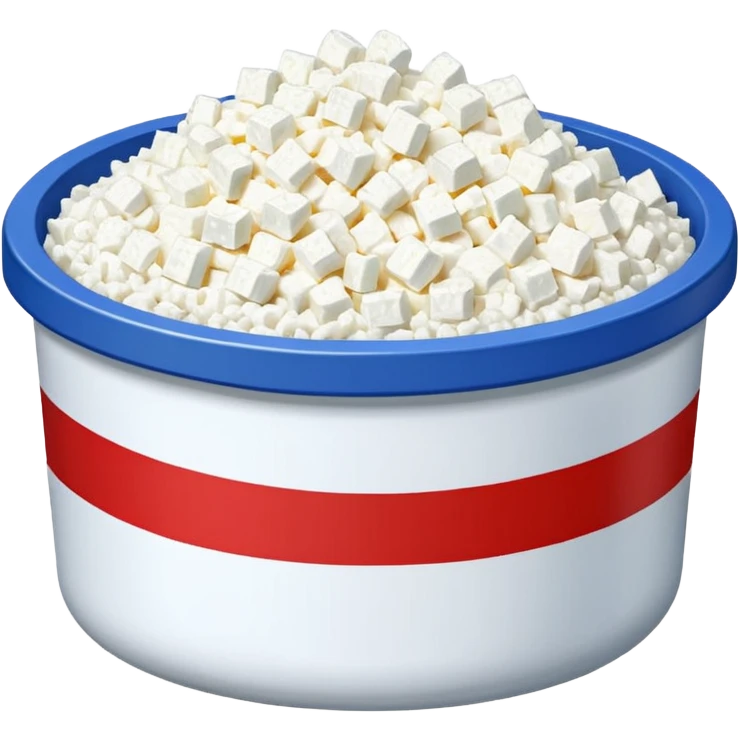 Pixel Art Cottage cheese in a container with a red stripe emoji