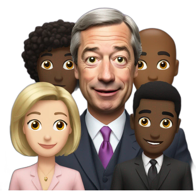 Nigel farage with black friends emoji