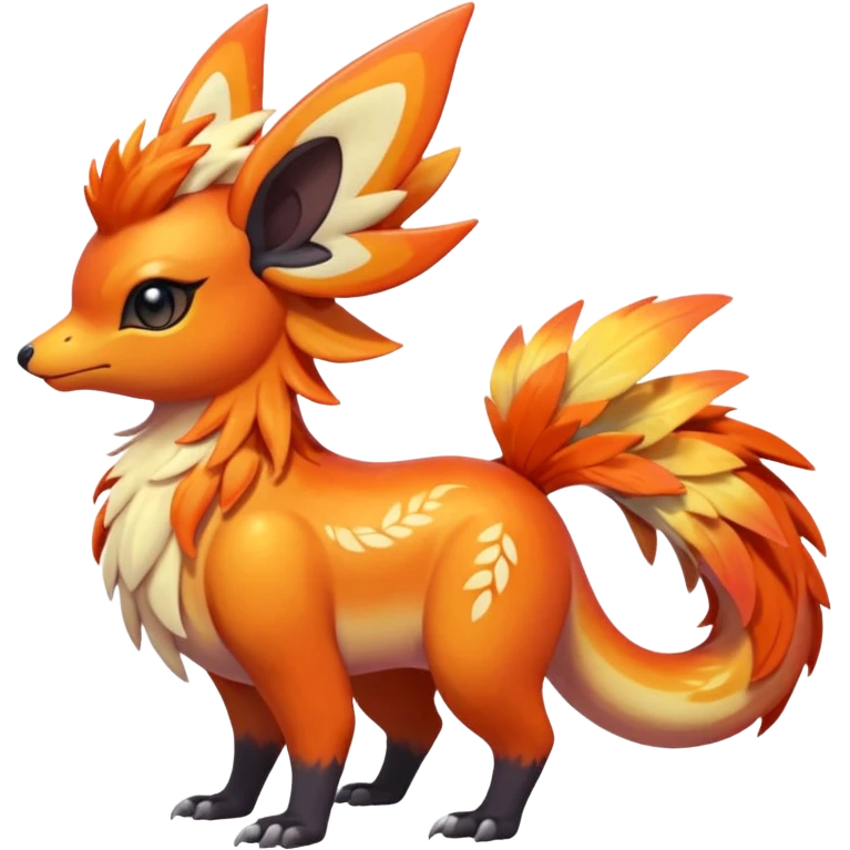  Shiny iridescent light warmly colored reddish-orange-gold-gradients neon vibrant colorful pastel flourishing flurry fuzzy Nargacuga-Palkia-Meloetta-Noibat-fusion-animal-Fakémon-hybrid-creature, by griffsnuff emoji