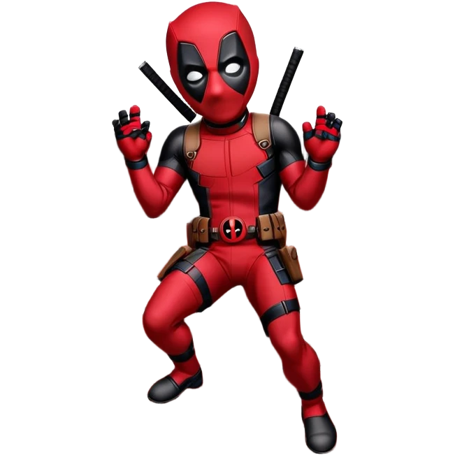 Deadpool sneaking over the wall emoji