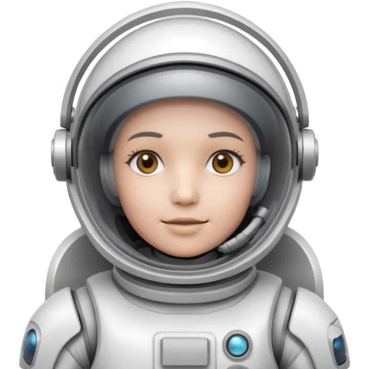 robotic Astronaut in white EVA suit with clear dome helmet emoji