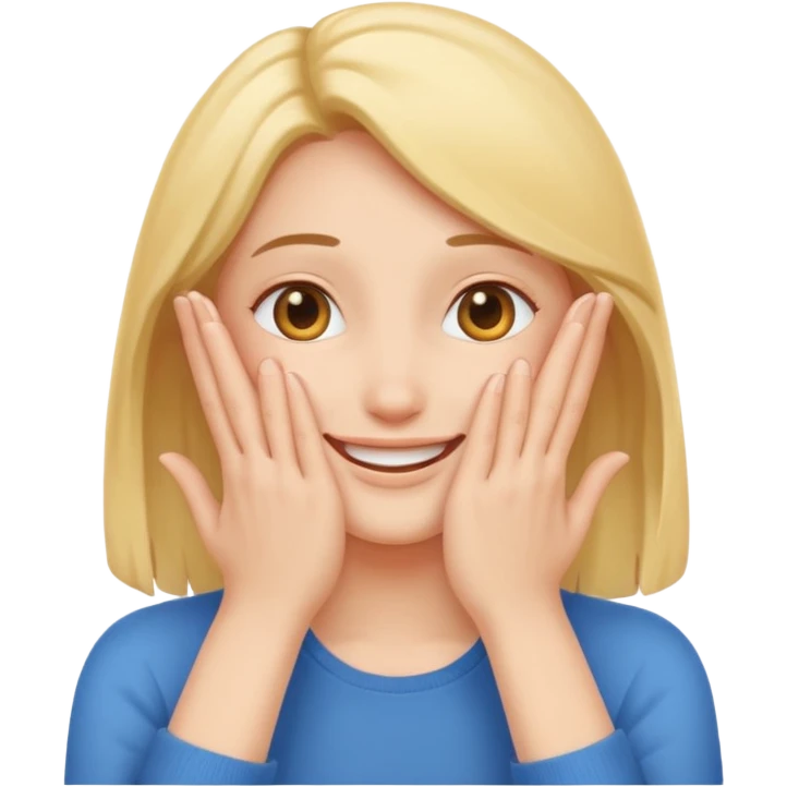 Smiling face with smiling eyes with hands covering face out of shyness emoji