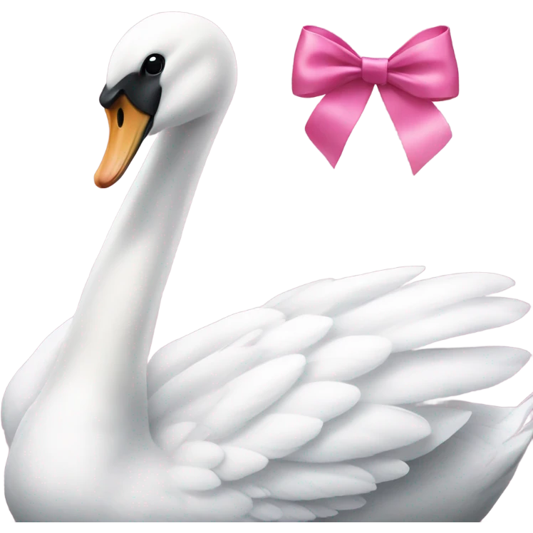 White swan with pink ribbon and pink tutu skirt emoji