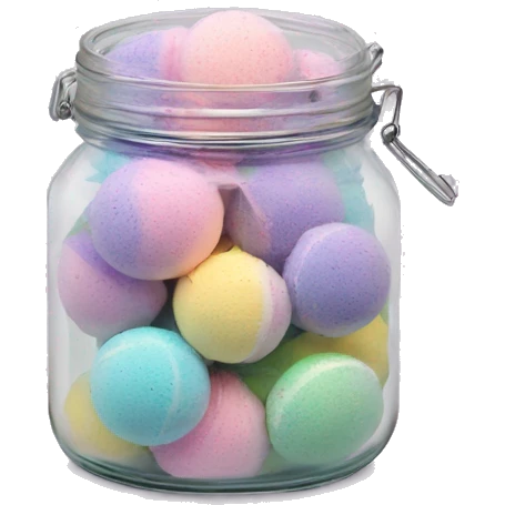 Jar of different lush bath bombs emoji