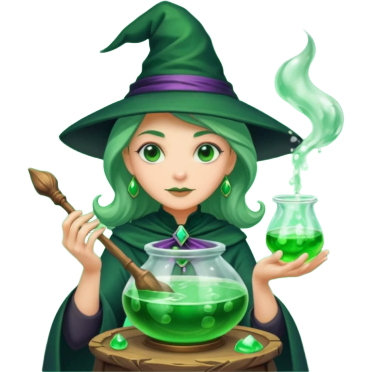 green witch cooking potion emoji