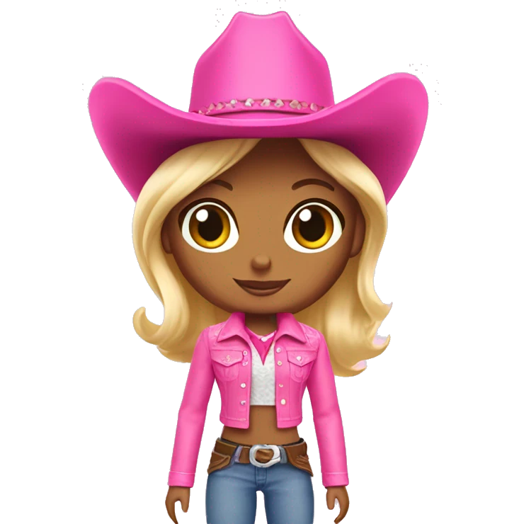 Pink barbie cowboy outfit emoji