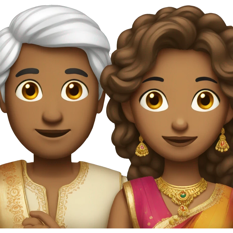 Indian and white couple emoji
