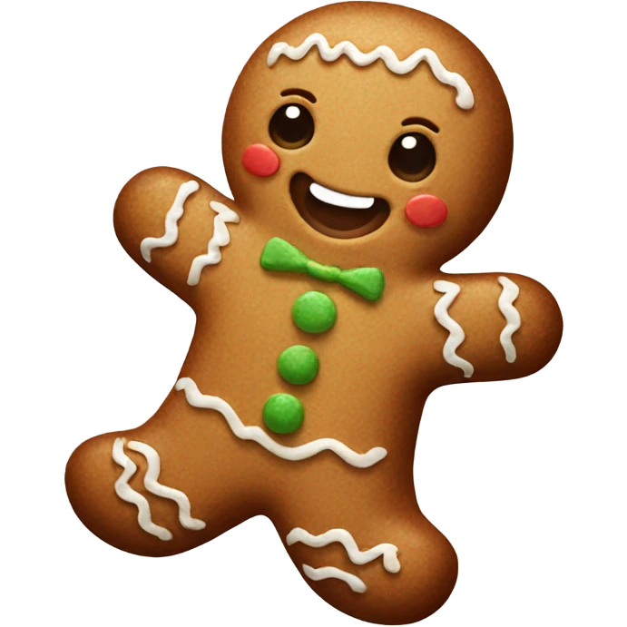Cute realistic, gingerbread man emoji