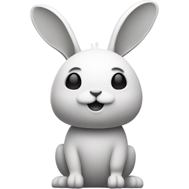 retrofuturistic minimalist rabbit, only colors available are white, black, grey, pink, purple, orange, yellow, green, do not mix them emoji