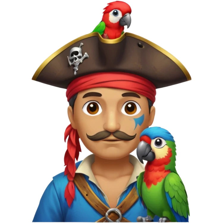 pirate and parrot emoji
