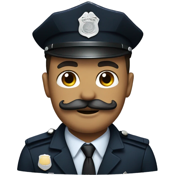 Police officer with curly mustache  emoji