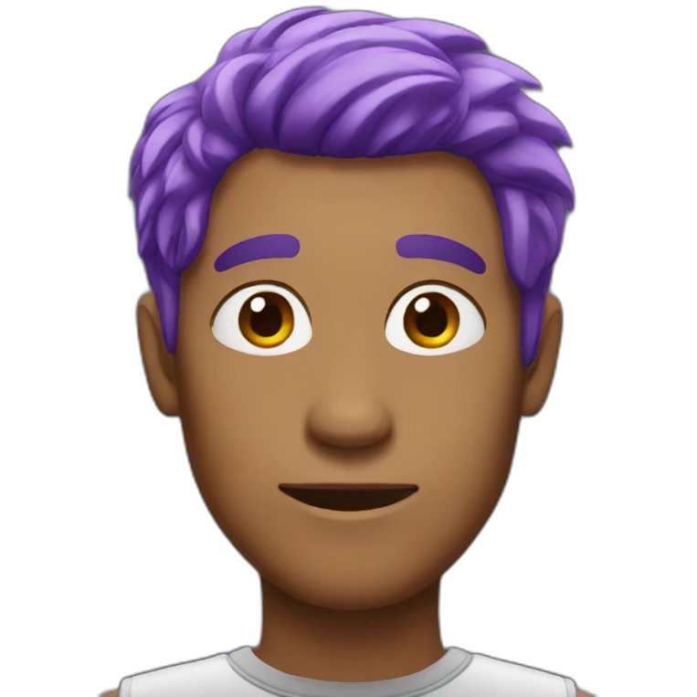 man with purple hairs emoji