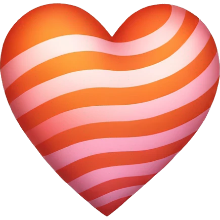 heart with stripes: red orange white pink  emoji