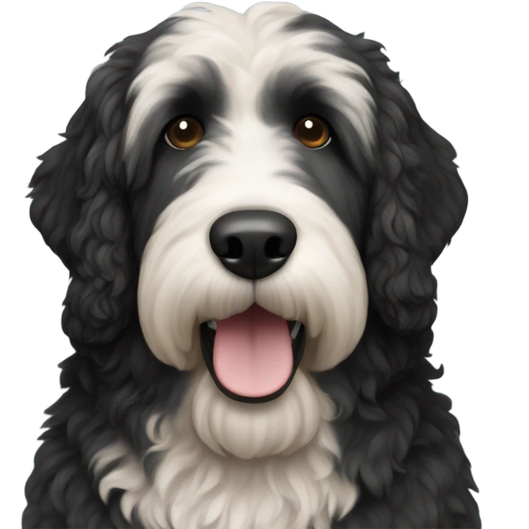 All Black st berdoodle dog emoji