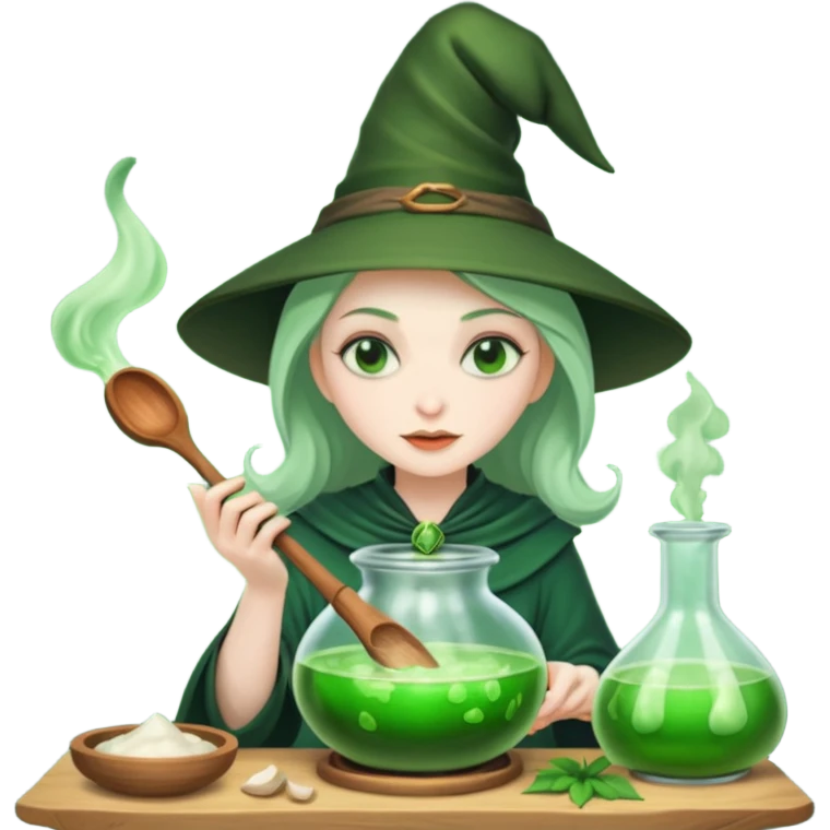 Mis enojos green witch cooking potion emoji