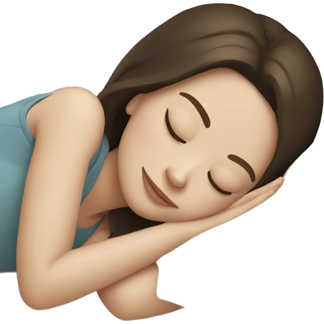Brunette with pale skin girl sleeping emoji
