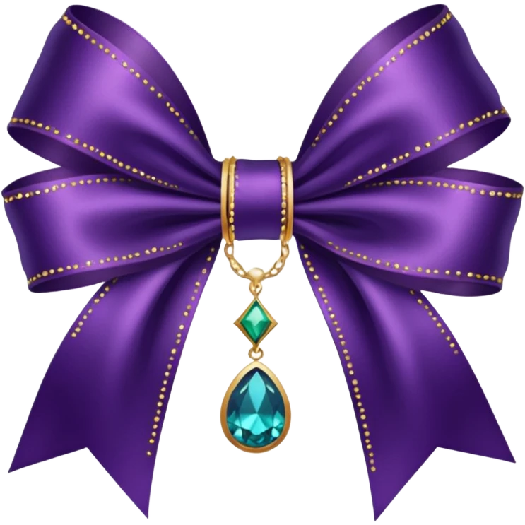 dark purple ribbon with jewelry emoji