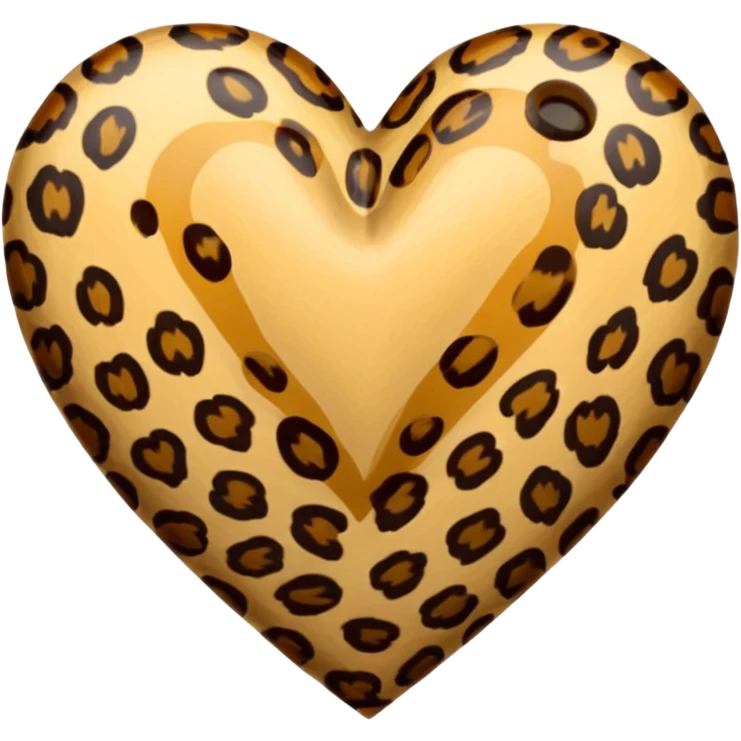 realistic leopard print heart emoji