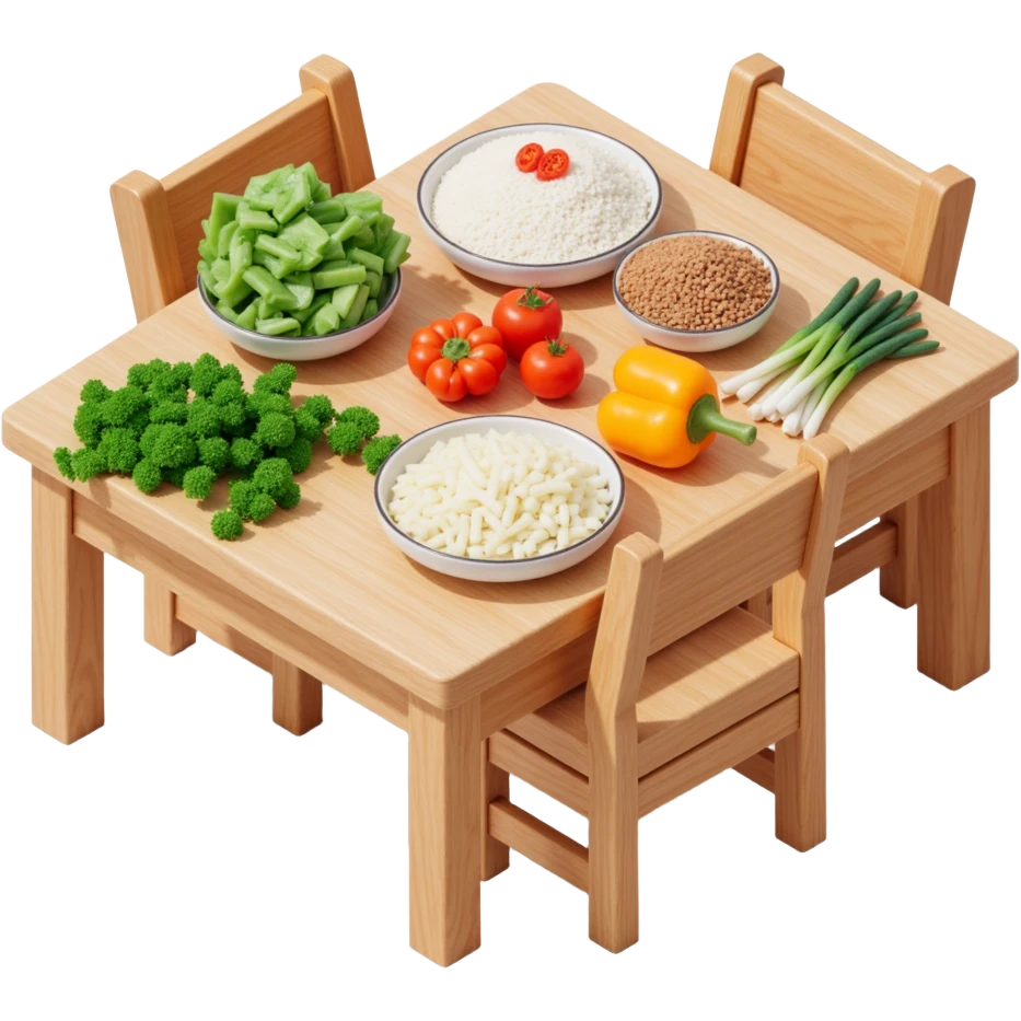 ingridients on the kitchen table emoji