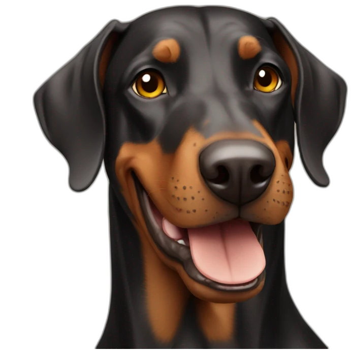 DOBERMAN WITH BAD SMILEY emoji