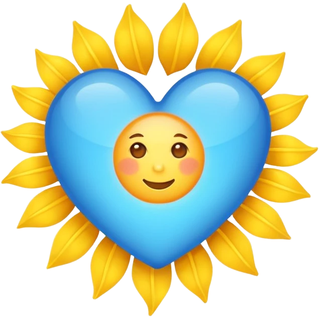 blue hearts with sun emoji